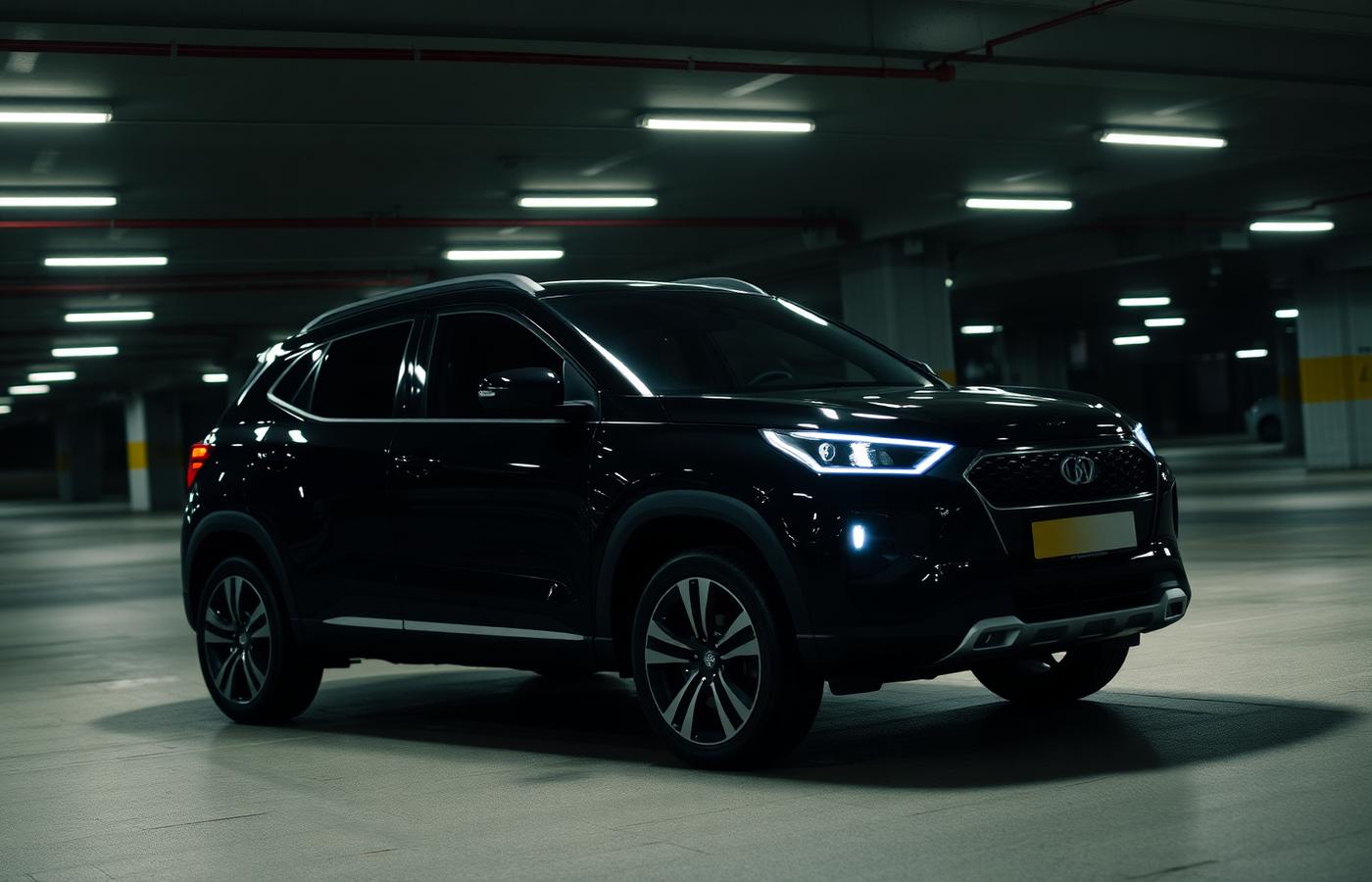 2018 Volkswagen Golf photographed in a dark garage